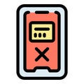 Online phone payment cancellation icon vector flat