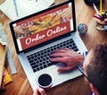 Online Pizza Delivery Service Concept Royalty Free Stock Photo