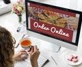 Online Pizza Delivery Service Concept Royalty Free Stock Photo