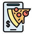 Online pizza order icon vector flat Royalty Free Stock Photo