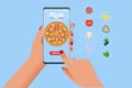 Online Pizza Order mobile app templates. Free delivery, Fast food delivery online service.