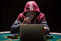 Online poker players sitting at the table