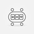 Online Poker Table linear vector concept icon or logo
