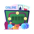 Online poker vector concept metaphor Royalty Free Stock Photo