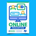 Online Prescription Advertising Poster Vector