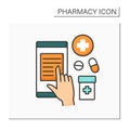 Online prescription color icon Royalty Free Stock Photo