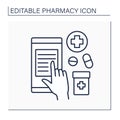 Online prescription line icon Royalty Free Stock Photo