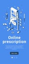 Online prescription medical web page mobile application isometric vector illustration