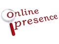 Online presence with magnifiying glass