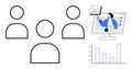 Online Presentation and Team Collaboration with Data Analysis and People Icons Royalty Free Stock Photo