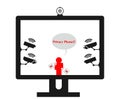 Online privacy violation surveillance cameras