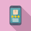 Online product review icon flat vector. Business cube Royalty Free Stock Photo