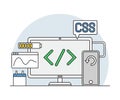 Online Profession with Learning Platform for Software Programmer Skill Development and Computer Interface Display Line