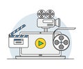 Online Profession with Learning Platform for Videographer Skill Development and Computer Interface Display Line Vector