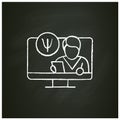 Online psychiatry chalk icon