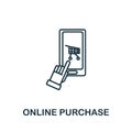 Online Purchase icon. Line style symbol from shopping icon collection. Online Purchase creative element for logo, infographic, ux Royalty Free Stock Photo