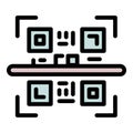 Online qr scan icon outline vector. Mobile code