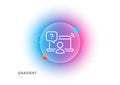 Online question line icon. Ask help sign. Gradient blur button. Vector Royalty Free Stock Photo