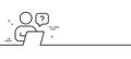 Online question line icon. Ask help sign. Minimal line pattern banner. Vector