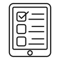 Online questionnaire icon, outline style