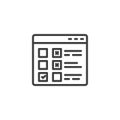 Online questionnaire line icon
