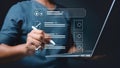An online questionnaire with a progress bar ensures compliance with service rules and standards, improving the quality of control