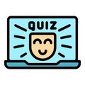 Online quiz icon vector flat