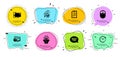Online quiz, Ship and Computer icons set. Quickstart guide, Interview and Time change signs. Vector