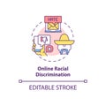 Online racial discrimination concept icon Royalty Free Stock Photo