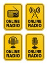 Online radio yellow signs