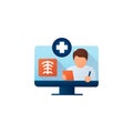 Online radiology flat icon