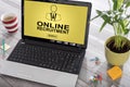 Online recruitment concept on a laptop