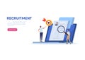 Online recruitment. Human resource management. Cartoon miniature illustration vector graphic. Royalty Free Stock Photo