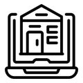 Online rent apartment icon outline vector. House building Royalty Free Stock Photo