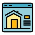 Online rent house icon color outline vector Royalty Free Stock Photo