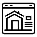 Online rent house icon, outline style Royalty Free Stock Photo