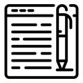 Online resume icon, outline style