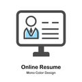 Online Resume Mono Color Illustration