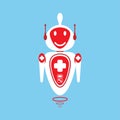 Online robot doctor. Virtual medical assistant. Vector illustration.