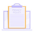 Online safe protect icon cartoon vector. Privacy policy