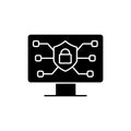 Online safety black glyph icon Royalty Free Stock Photo