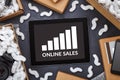 Online sales growth concept Royalty Free Stock Photo