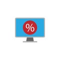 online sales line illustration icon on white background