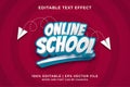 Online School editable text effect style Premium Vector