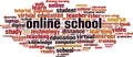 Online school word cloud Royalty Free Stock Photo