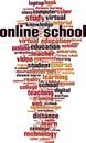 Online school word cloud Royalty Free Stock Photo