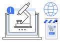 Online Science Equipment Store with Info and Global Access Symbol Royalty Free Stock Photo