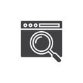 Online search symbol. Web browser with magnifying glass icon vector, filled flat sign, solid pictogram isolated on white, logo il Royalty Free Stock Photo