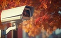 Online Security CCTV camera surveillance system outdoor in a park Royalty Free Stock Photo