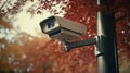 Online Security CCTV camera surveillance system outdoor in a park Royalty Free Stock Photo